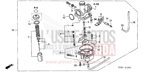 CARBURETOR (CRF100F) CRF100F7 de 2007